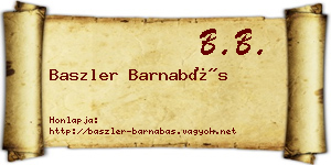 Baszler Barnabás névjegykártya